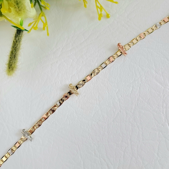 St Jude Crystal Gold Plated Necklace and Bracelet - Picture 4 of 5